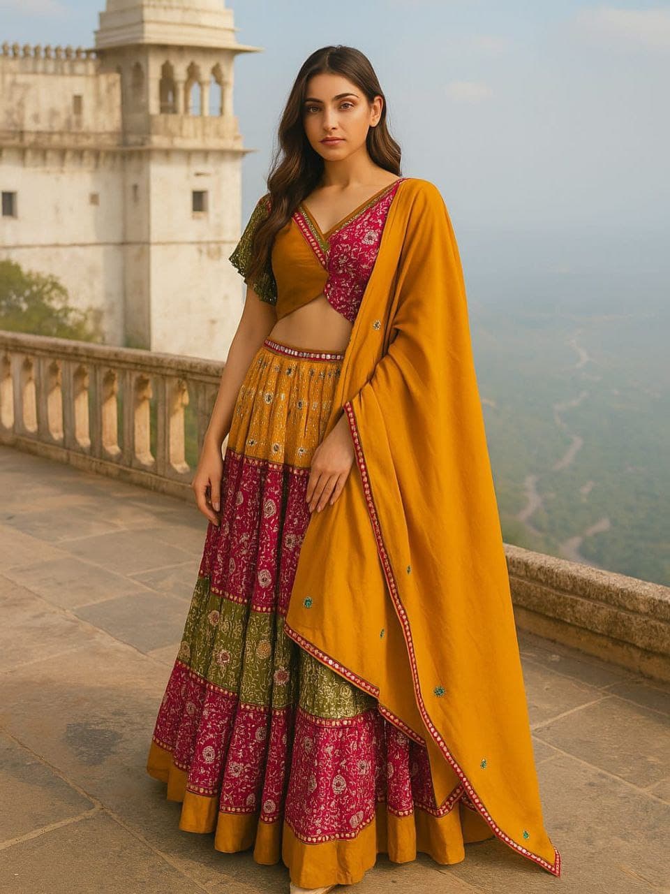 Pure Jam Cotton Print Chaniya Choli with Fancy Cotton Gurjari Print