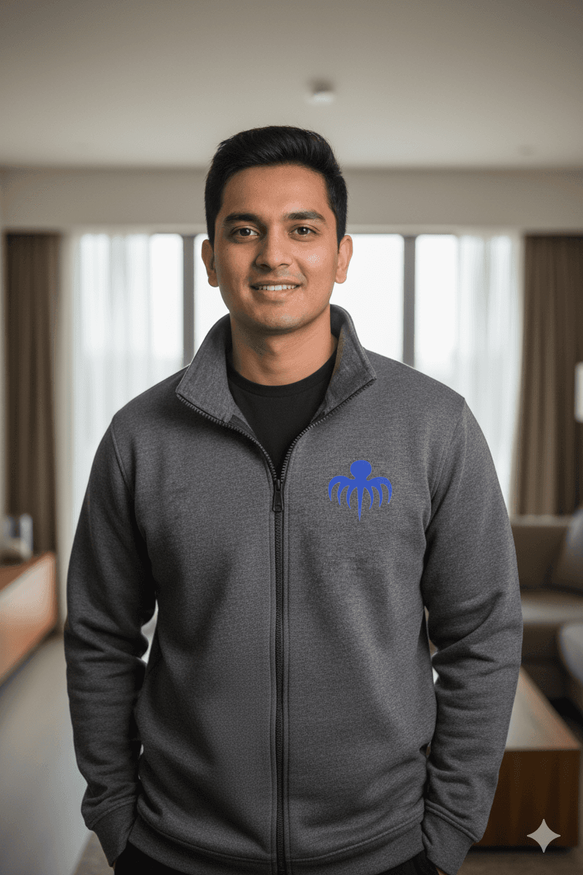 Premium Spun Fleece Anthra Full Zipper Jacket