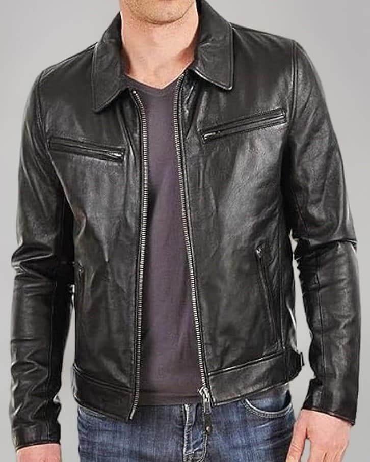 Executive Casual Black Leather Jacket
