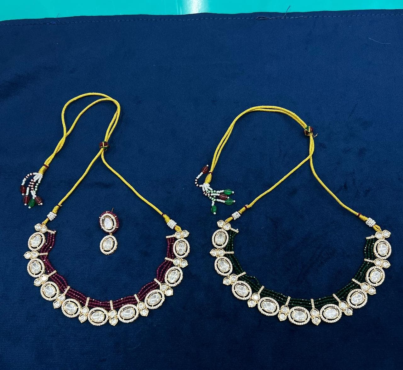 Glories Kundan Red & Green Set