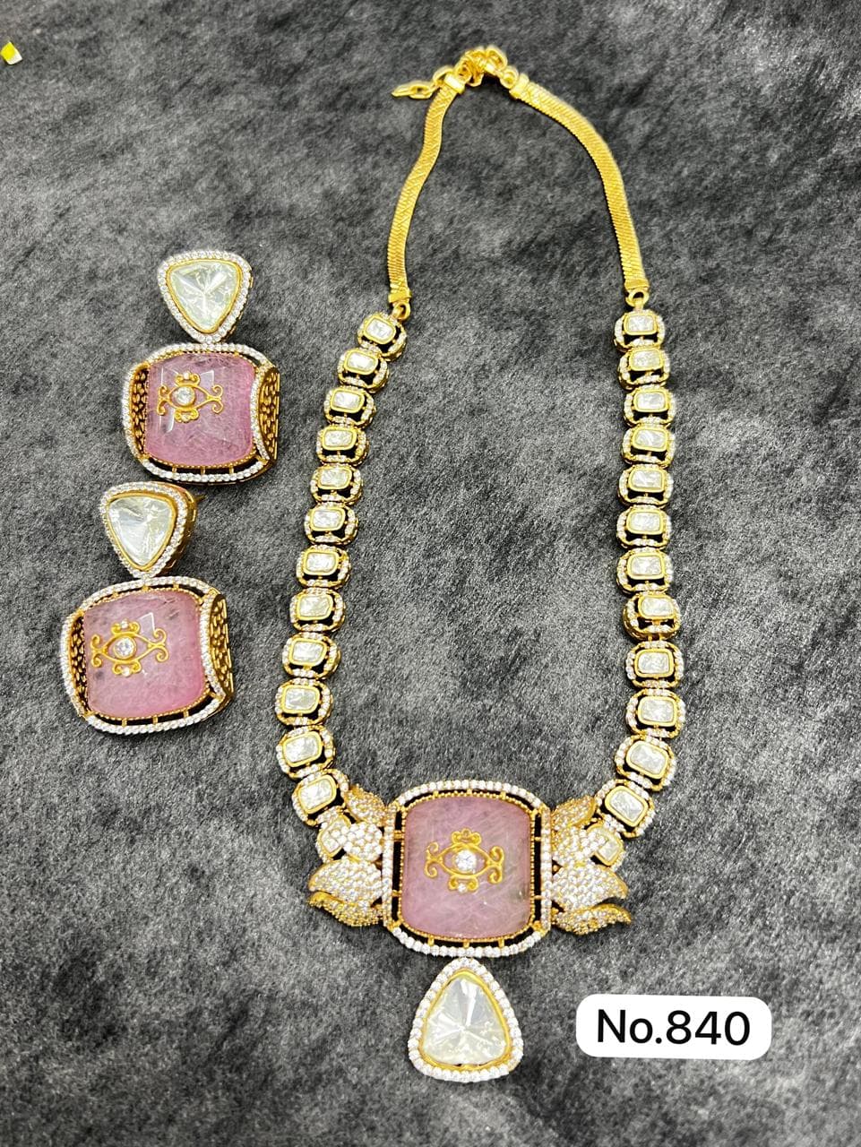 Royal Pink Kundan Set